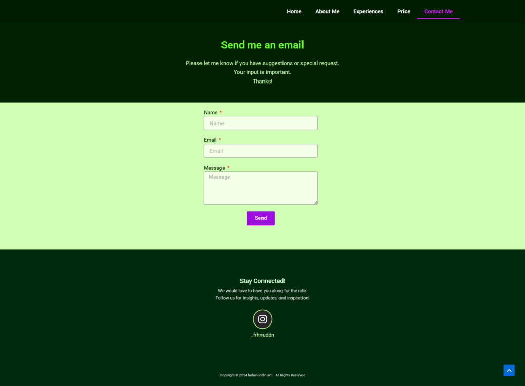 portfolio website - Aiman Cheng