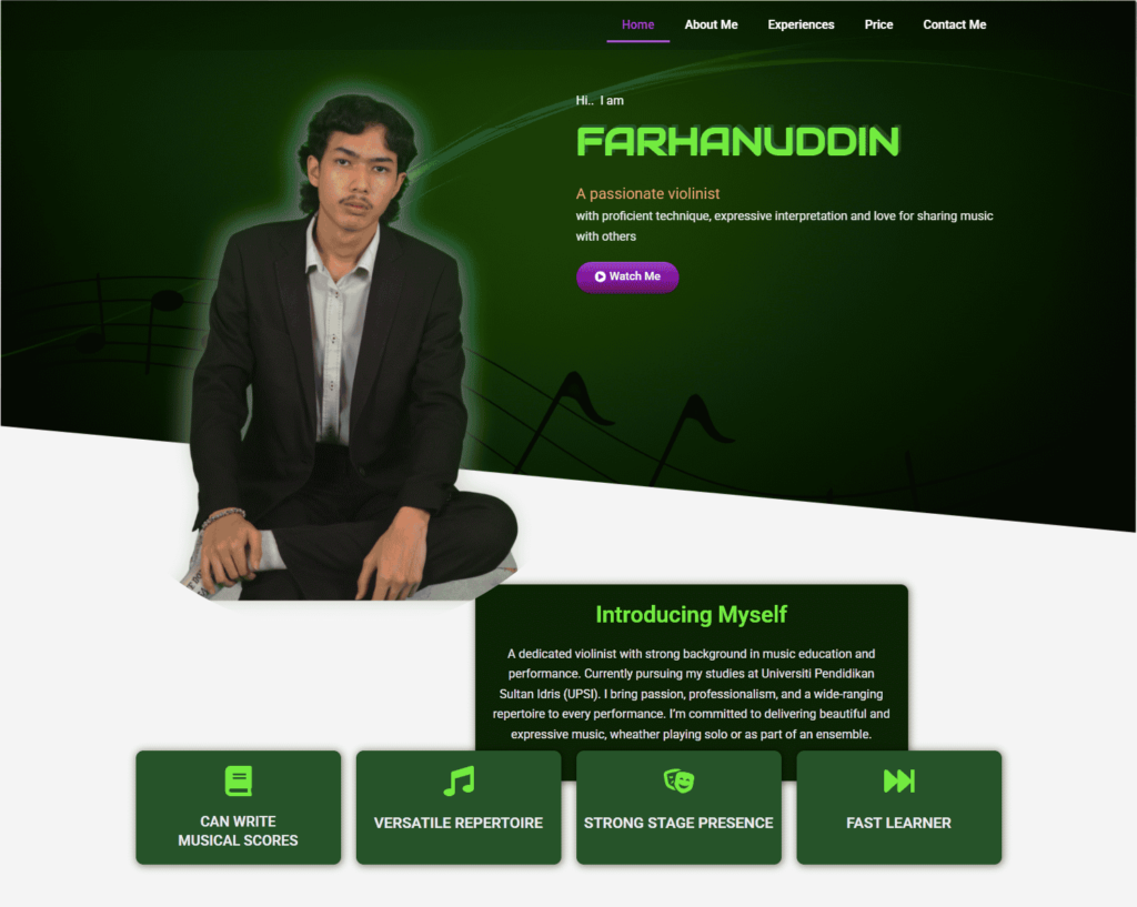 portfolio website - farhanuddin